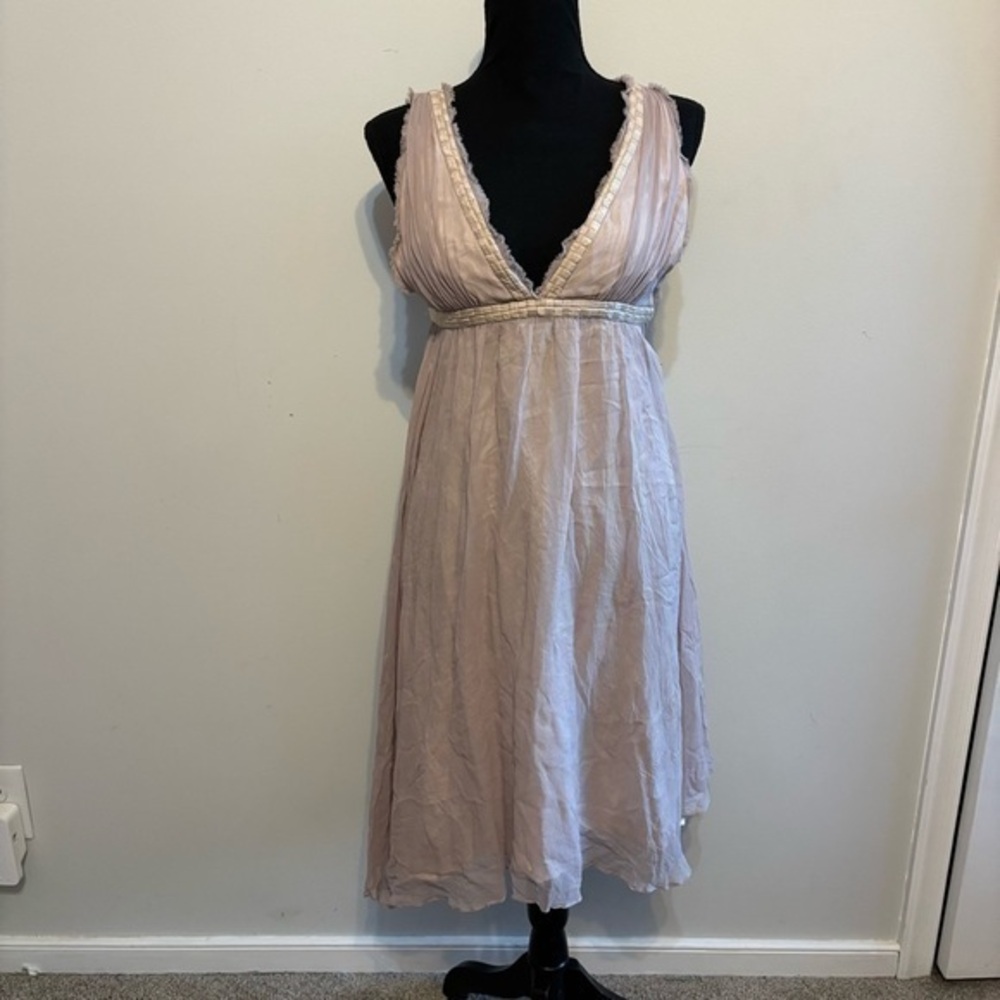Camilla and Marc Baby Doll V Neck Low Cut Formal Silk Dress AU 10 / US 6